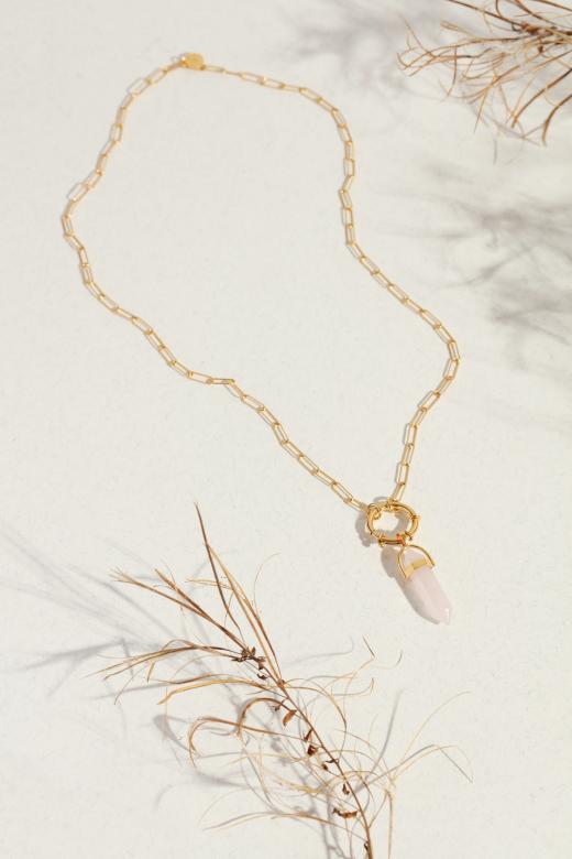 AMULET Z KWARCEM RÓŻOWYM
