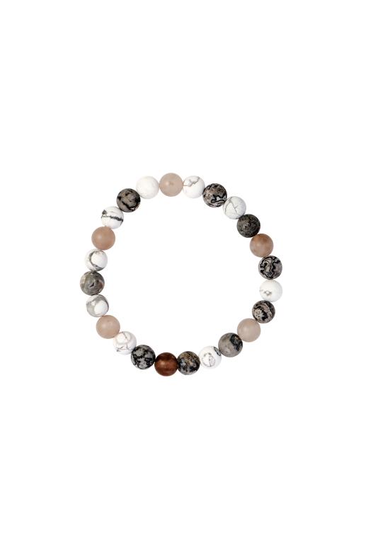 MODERN BRACELET WITH AGATE, JASPER AND PINOLITE BEADS GREYERA