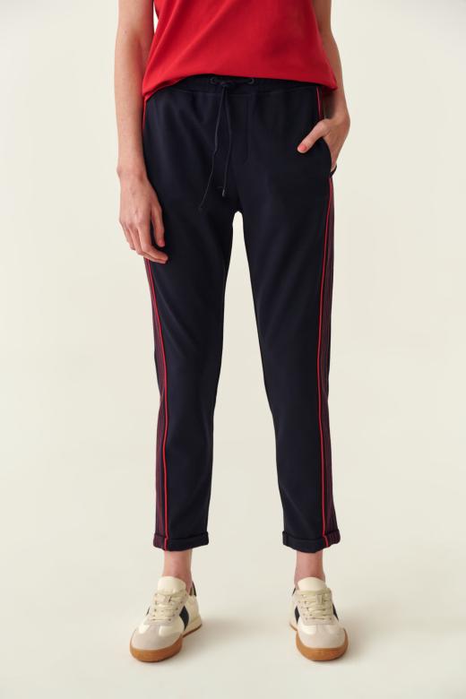 TROUSERS WITH A CONTRASTING STRIPE PINO