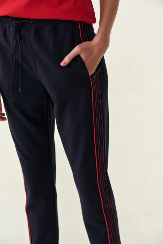 TROUSERS WITH A CONTRASTING STRIPE PINO