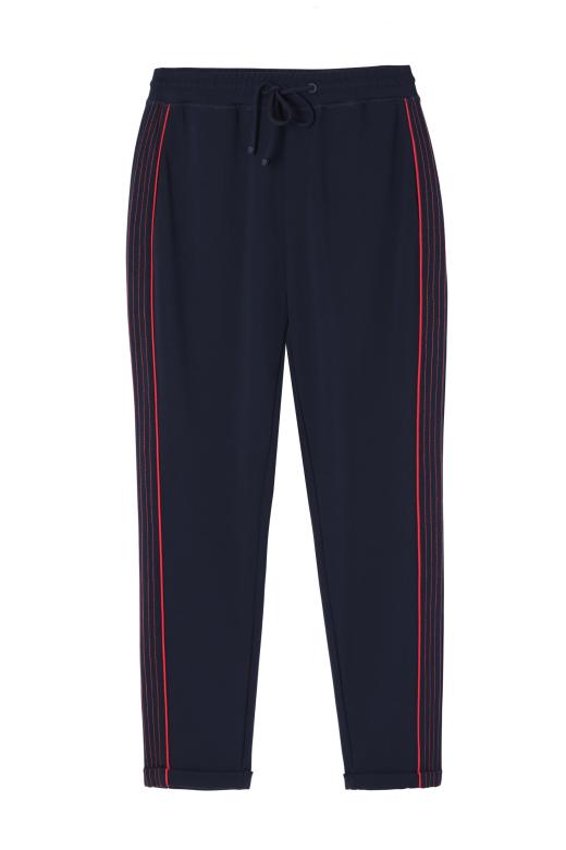 TROUSERS WITH A CONTRASTING STRIPE PINO