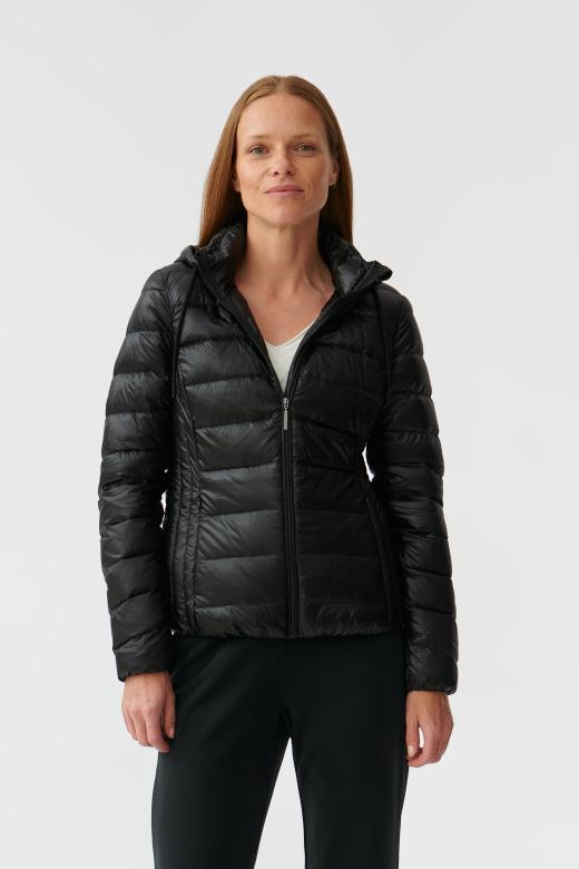 Black thin puffer jacket women's online