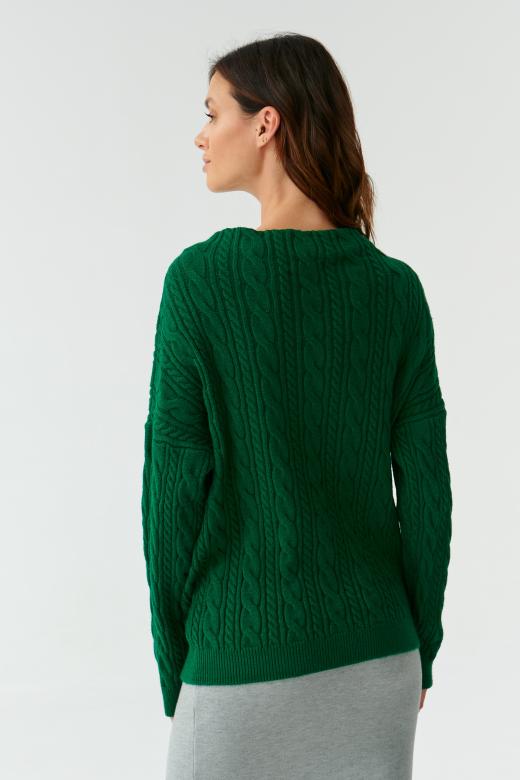 LADIES’ SWEATER WITH A BRAIDED KNIT WENWENA