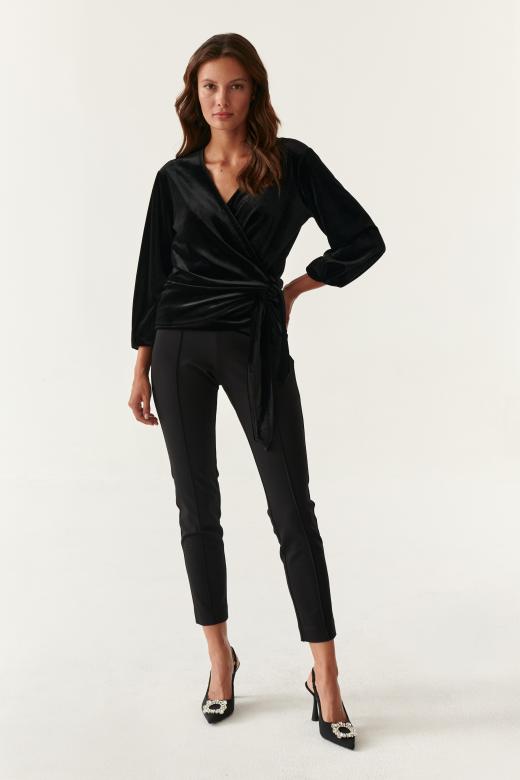 LADIES' VELVET WRAP BLOUSE VIVETI