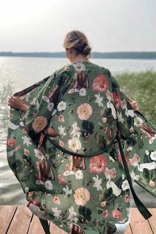 KIMONO W KOLAŻOWY WZÓR EMERALD