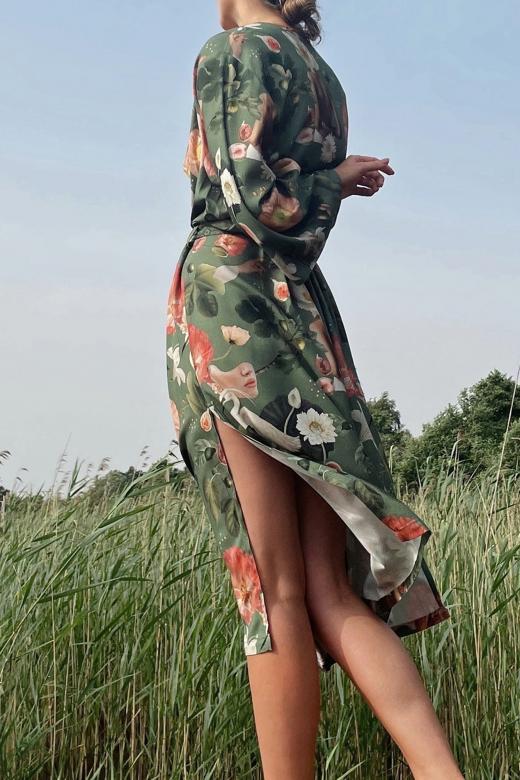 KIMONO W KOLAŻOWY WZÓR EMERALD
