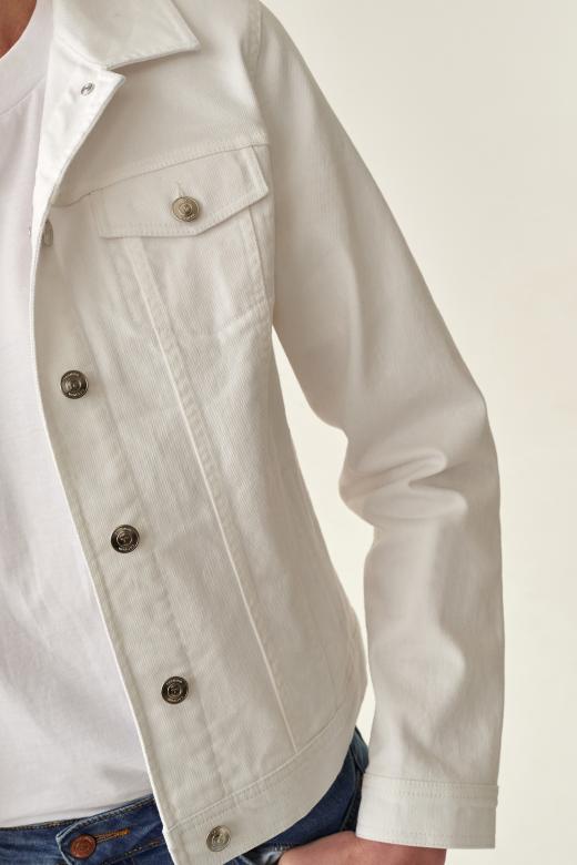 WHITE DENIM JEANS JACKET BESKA 3