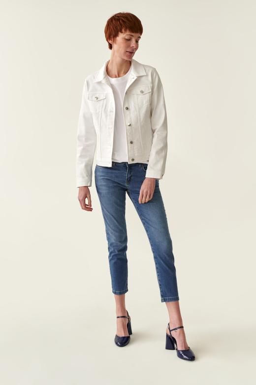 WHITE DENIM JEANS JACKET BESKA 3