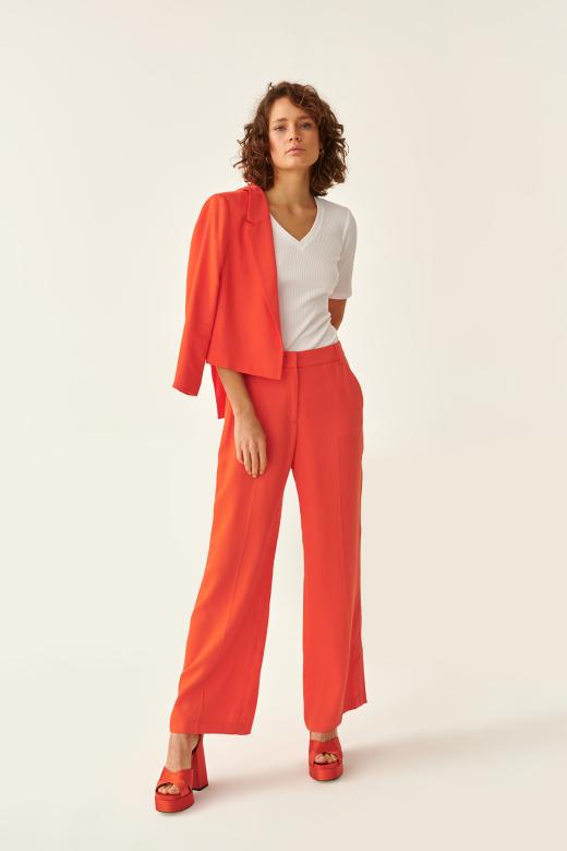 LADIES' WIDE LEG TROUSERS WITH ZIPPERS SPLITO