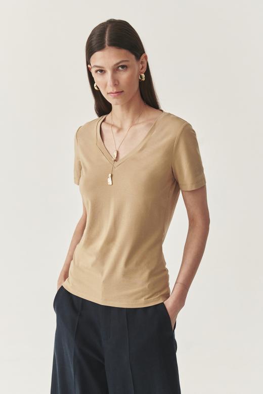 PRZEWIEWNY T-SHIRT Z BAWEŁNĄ I MODALEM - LISA