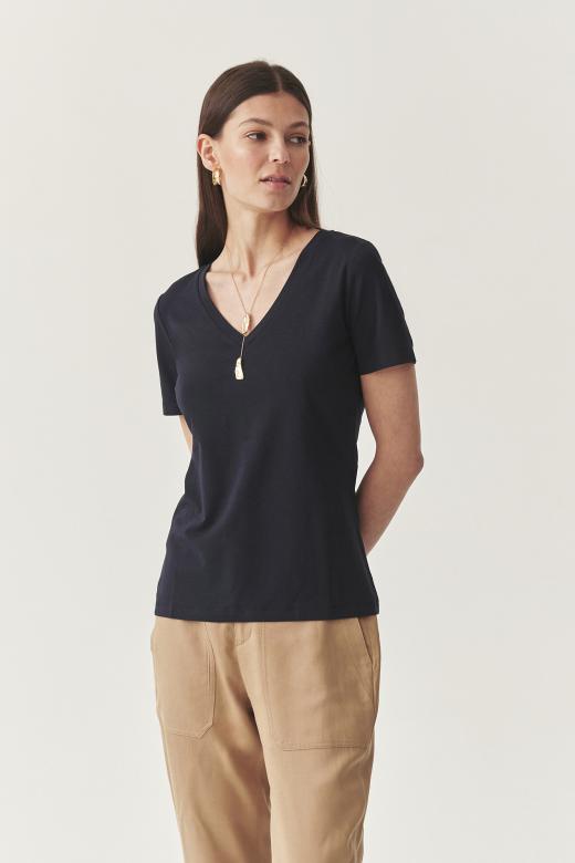 PRZEWIEWNY T-SHIRT Z BAWEŁNĄ I MODALEM - LISA