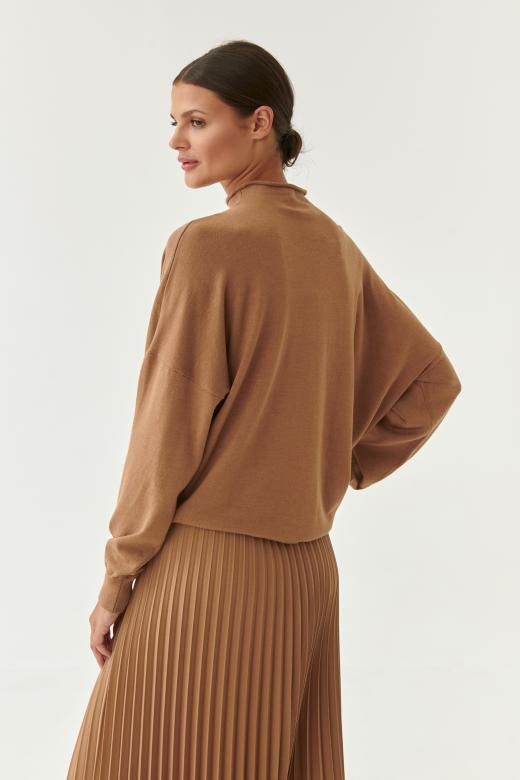 LADIES' OVERSIZED PULLOVER WITH MOCK TURTLENECK NAVI