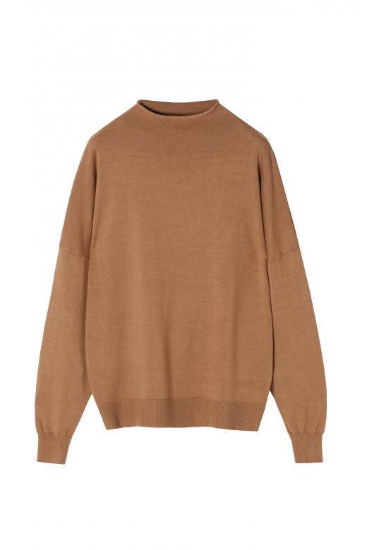 LADIES' OVERSIZED PULLOVER WITH MOCK TURTLENECK NAVI