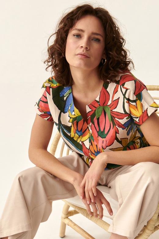 WOMEN’S FLORAL SHIRT WITH BUTTONS SAMANTO 1