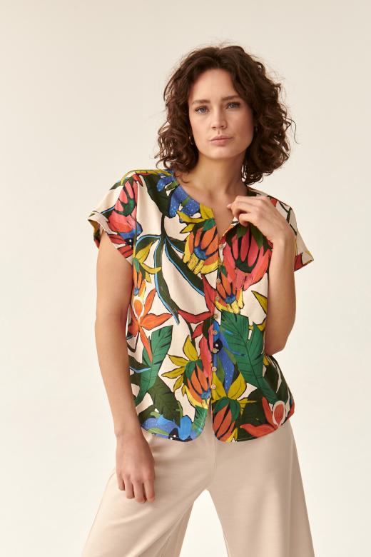 WOMEN’S FLORAL SHIRT WITH BUTTONS SAMANTO 1