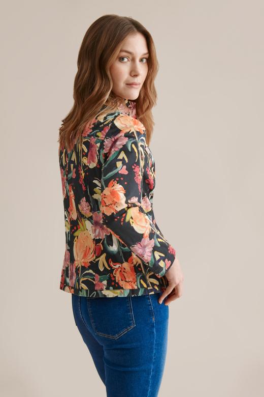 LADIES' JACKET WITH FLORAL PRINT AMARANTA