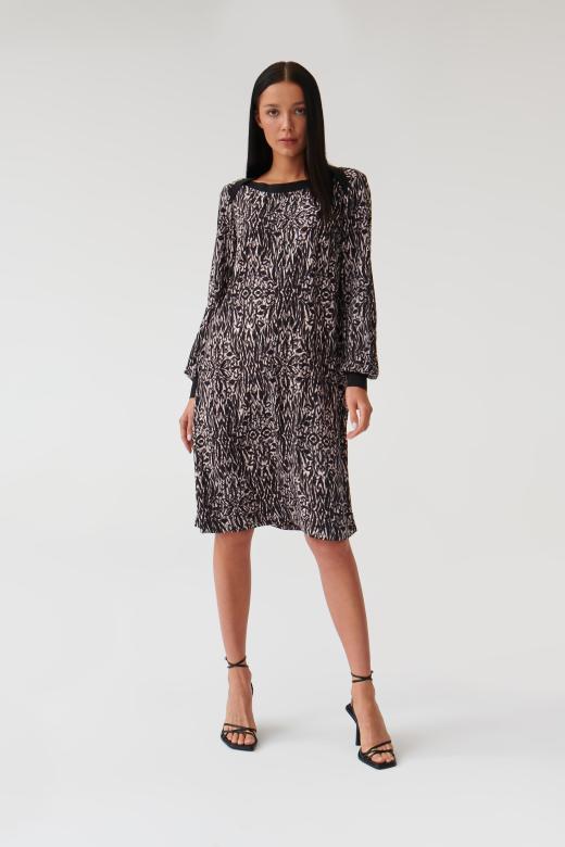 LADIES’ PATTERNED DRESS WITH A LONG SLEEVE SINCO